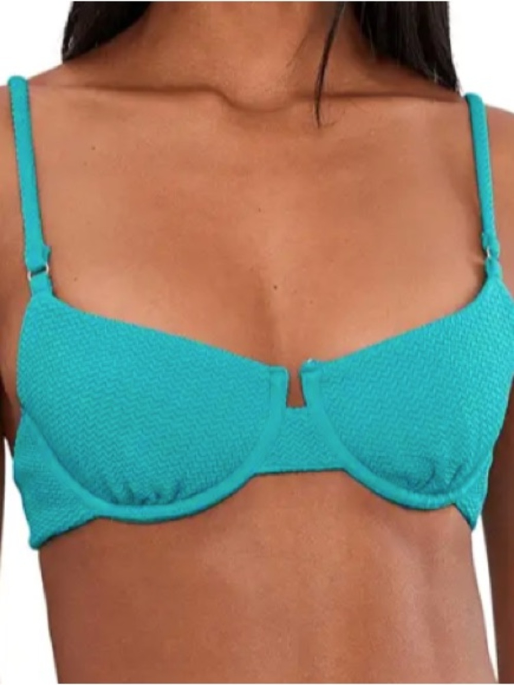 Seafolly Turquoise Blue Bra Bikini Top Designer Size 4